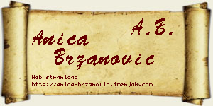 Anica Brzanović vizit kartica